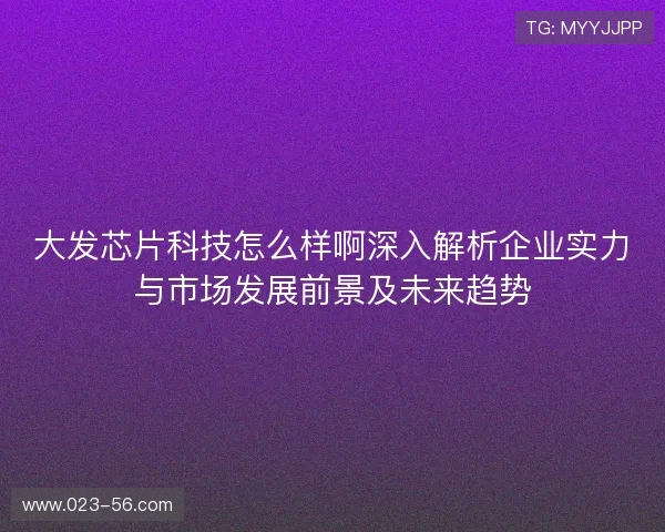 大发芯片科技怎么样啊深入解析企业实力与市场发展前景及未来趋势